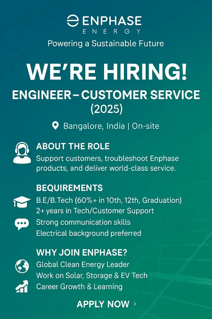 Enphase Energy is Hiring Graduates | Engineer Jobs in 2025